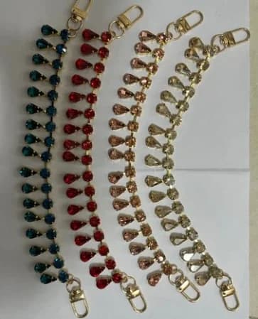 factory handmade crystal rhinestone gold tasselsewing chain jewelry bag hanging jeans diy jewelry bag charm handbag accessories