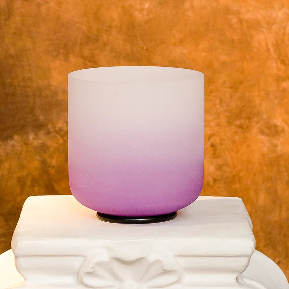 Hye-eun Colorful 6 Inch 432hz B Tones Frosted Quartz Crystal Singing Bowl Crown Chakra Medition Sound Bath Healing Relaxation