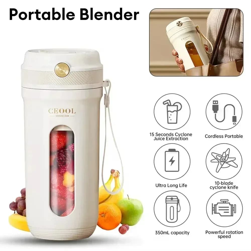 Mini Portable Electric Blender Multifunctional Fruit Juicer Juice Extractor Smoothie Mixer Maker Machine