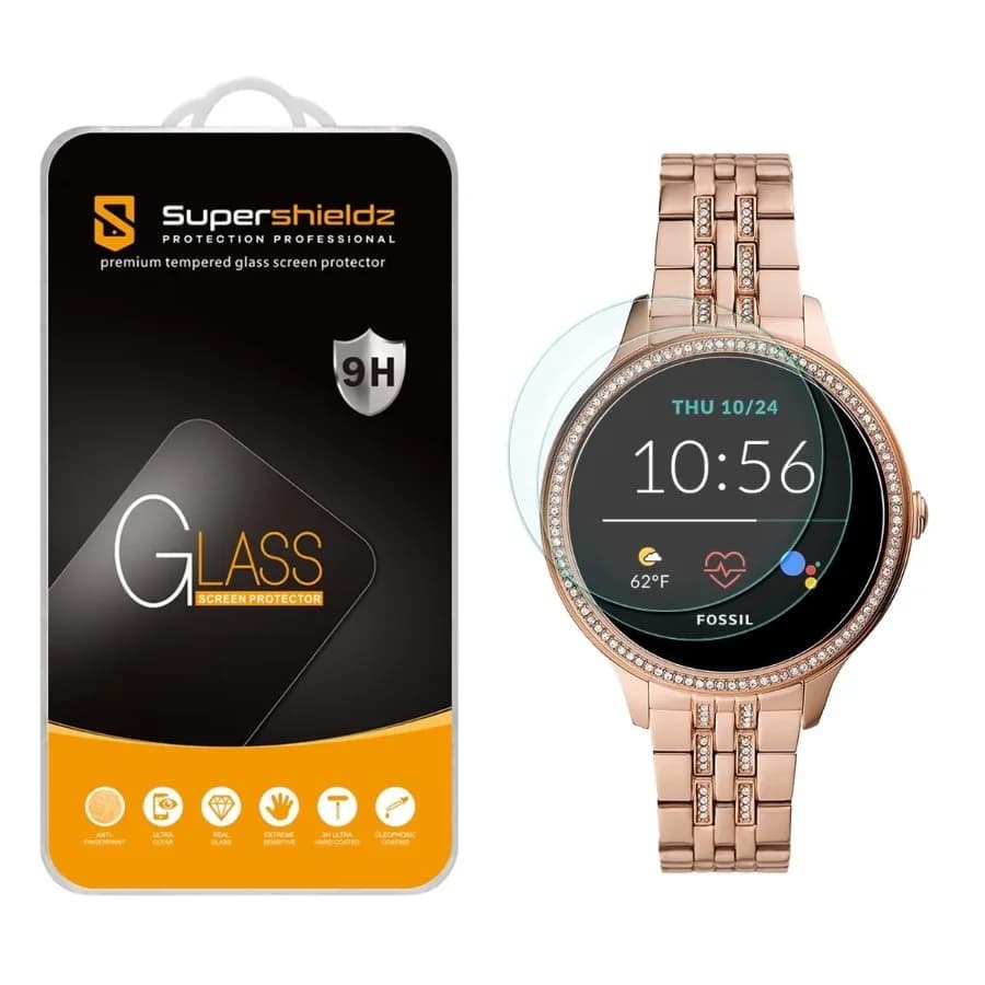 [2-Pack] for Fossil Women's Gen 5E 42mm Smartwatch Tempered Glass Screen Protector, Anti-Scratch, Anti-Fingerprint, Bubble Free