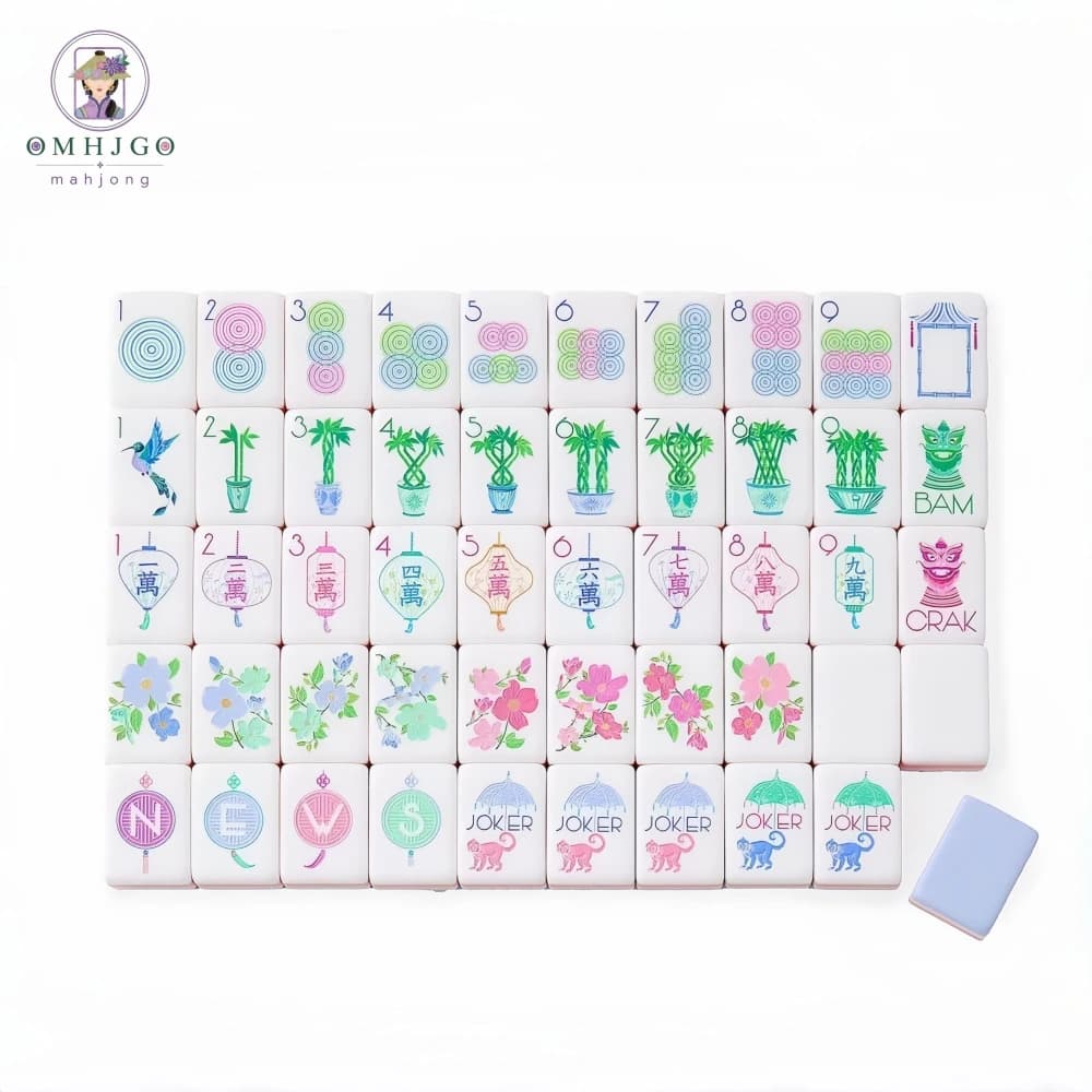 Set di Mahjong Americano di Lusso con 160 Tessere, Mahjong Portatile in Acrilico a 4 Strati, Gioco per Feste in Casa per Adulti e Famiglie