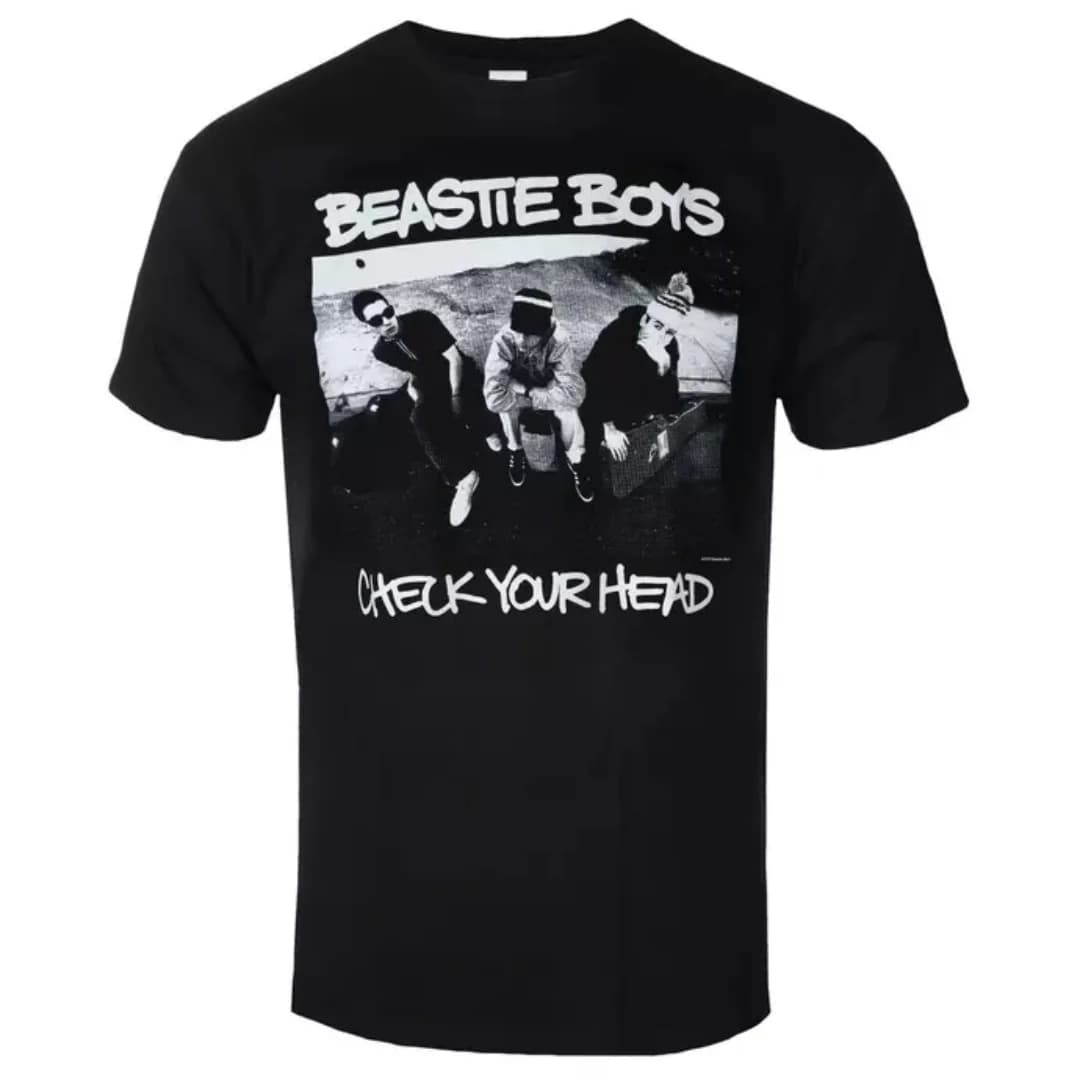 BEASTIE BOYS - T-shirt casual alla moda con stampa CHECK YOUR HEAD, T-shirt in cotone, T-shirt unisex per fan della band Street Classic