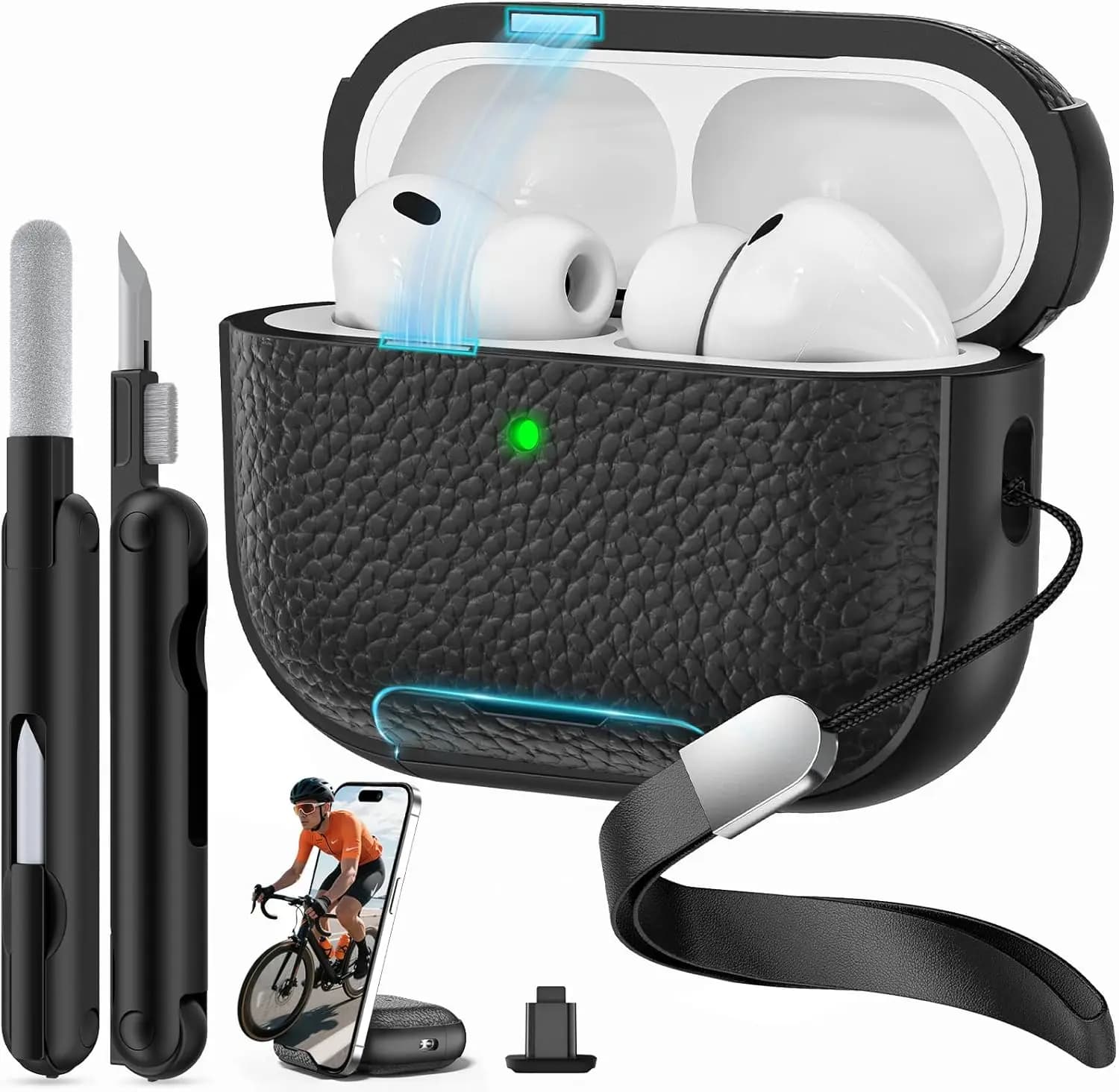 Nuova Custodia con Chiusura Magnetica per Apple AirPods Pro 3 con Supporto per Telefono, per Uomo e Donna, Custodia di Lusso per Auricolari AirPods Pro 3