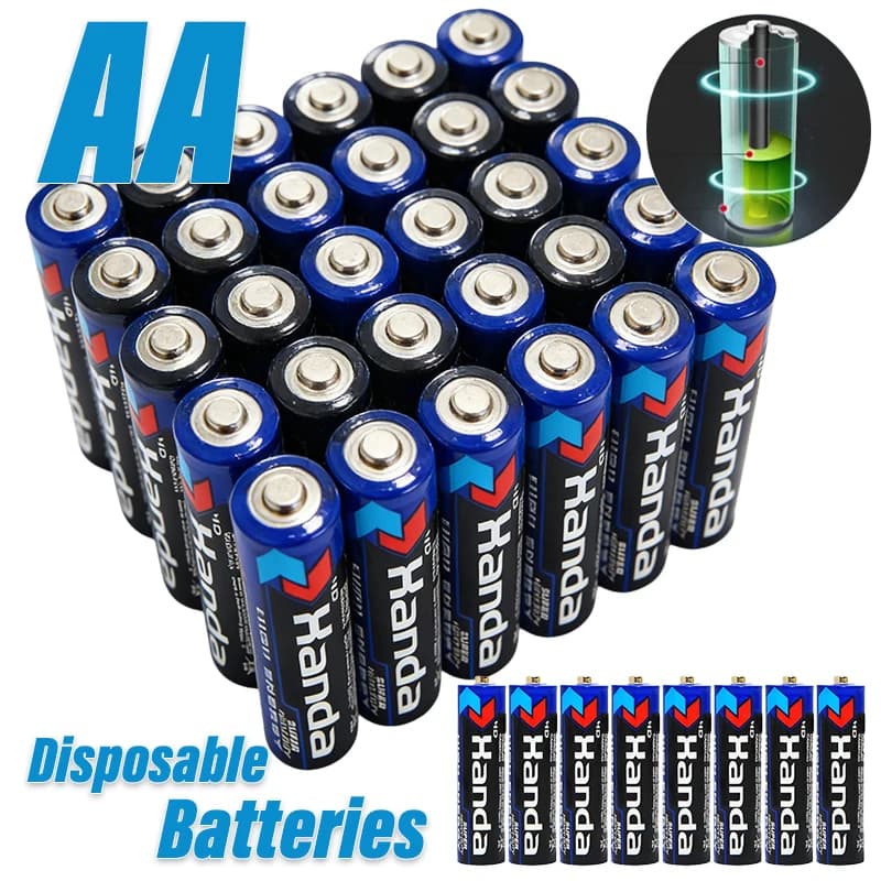Batterie Monouso AA 1.5V Zinco-Carbone a Lunga Durata per Telecomandi, Giocattoli, Torce, Rilevatori di Fumo, Batterie a Secco