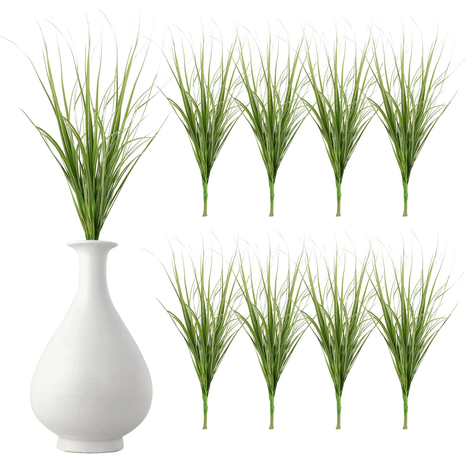 12Pcs Fake Grass Artificial Ornamental Plastic Lifelike Simulation Plant Home Decor Educational Decorative Props