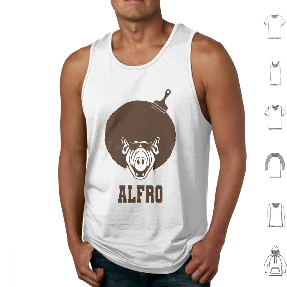 Alf-Life Form Canottiere per capelli afro Gilet senza maniche Alf Film Alf e Cat Divertente Alf Series Melmac Life Form anni '80 Alf No