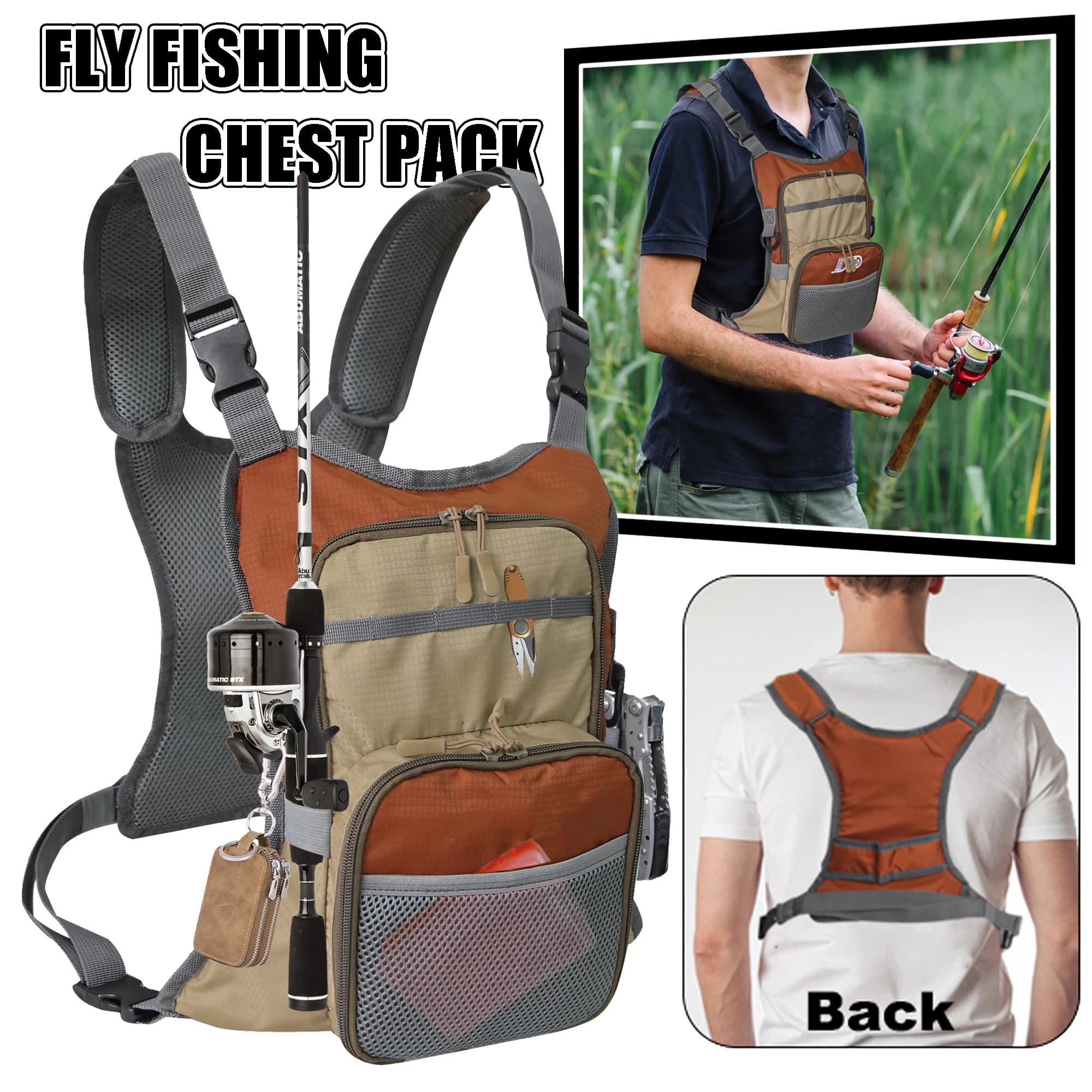 Fly Fishing Backpack Light Fishing Backpack Fishing Equipment Storage Suitable for holding fly boxes Fishing accessories for men