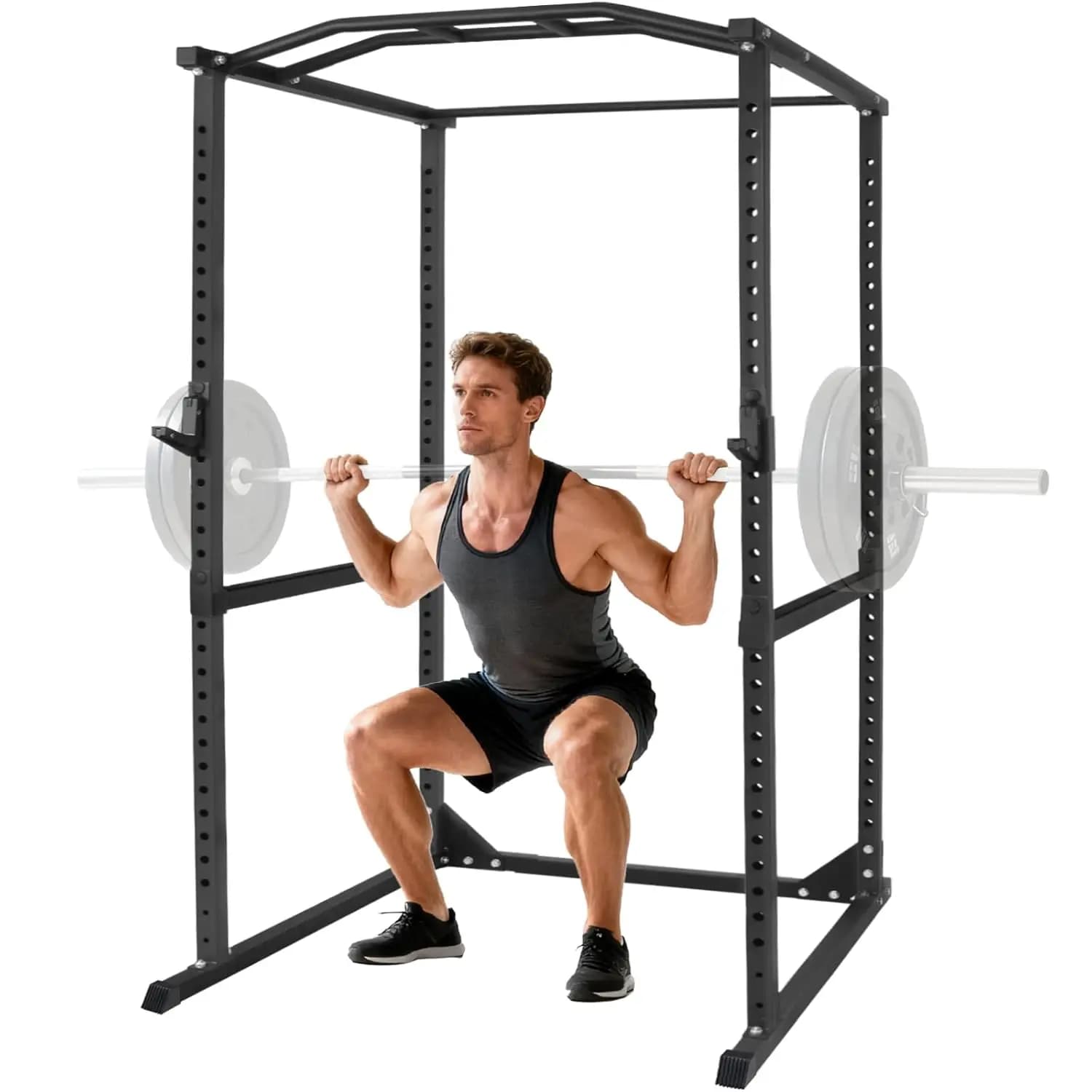 Power Cage 800 pounds, Rack Multifunction for Squat with Traction and Hook Bar to J, Half Rack for Squat and Panca Piana, Customizable