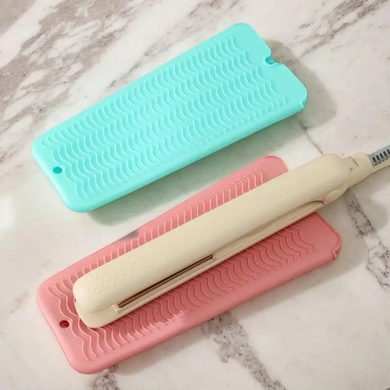 Silicone Hair Curling Wand Cover Hair Straightener Storage Bag Hairdressing Curling Iron Insulation Mat Heat Resistant Pouch