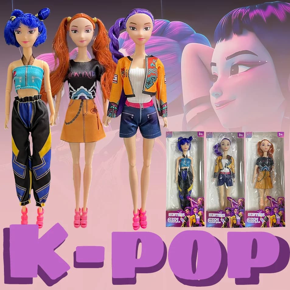 Statuette in Vinile da 30cm di Personaggi Anime K-Pop Demon Hunters, Modellini di Ragazze del Gruppo Kpop Rumi Zoey Mira, Regalo di Natale per Ragazze