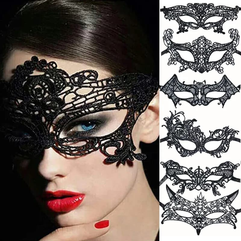 2024 Donne Hollow Lace Masquerade Maschera per il viso Sexy Cosplay Giocattolo Costumi Donne Puntelli per feste in pizzo Costume Discoteca Maschera per gli occhi