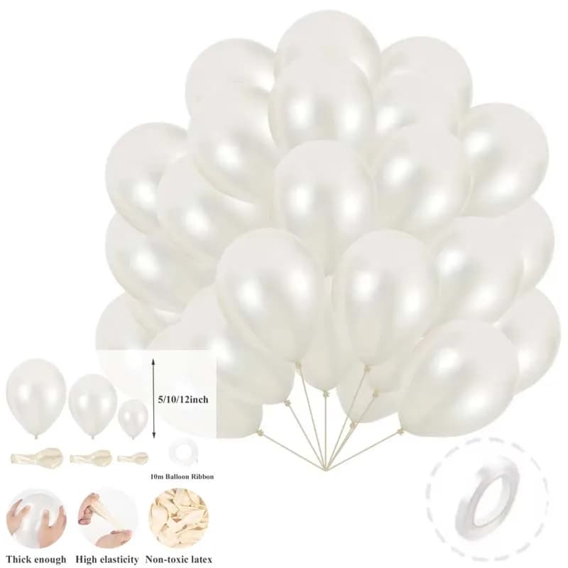 Confessione a sorpresa con palloncino bianco perla da 5/10/12 pollici adatta per decorazioni di matrimoni, compleanni e anniversari 10/20/30/40/50 pezzi