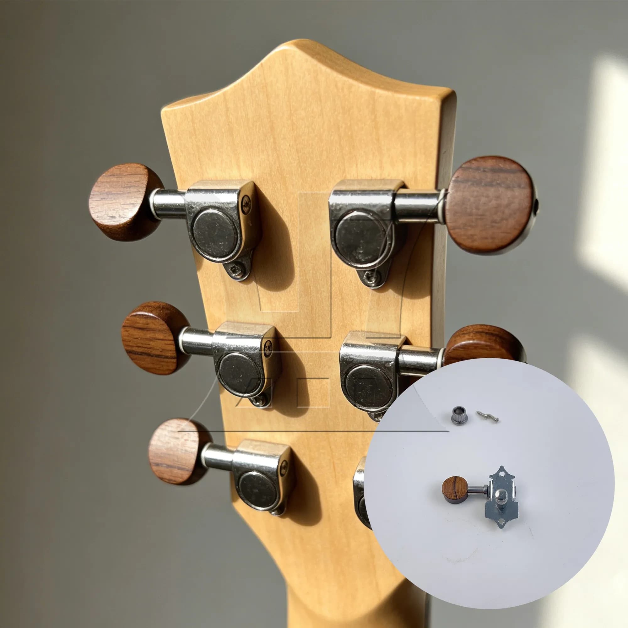 Yibuy 1 pz. Perno di Accordatura Destro Argento per Ukulele per Regolazione del Tono