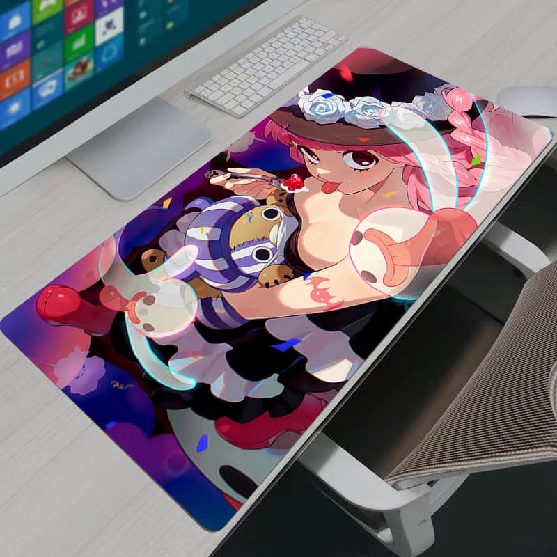 Tappetino per mouse Grande Gamer XXL Tastiera Scrivania Tappetino per mouse Gioco giapponese Anime One Piece Tappeto Tapis in gomma Souris Gaming Notbook Tappetino per mouse