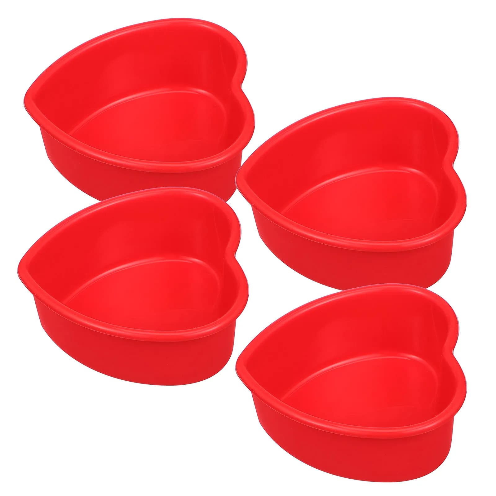 Set di 4 Stampi in Silicone a Forma di Cuore, Teglie Antiaderenti per Mini Torte, Ideali per San Valentino, Forno, Microonde, Friggitrice ad Aria, Congelatore