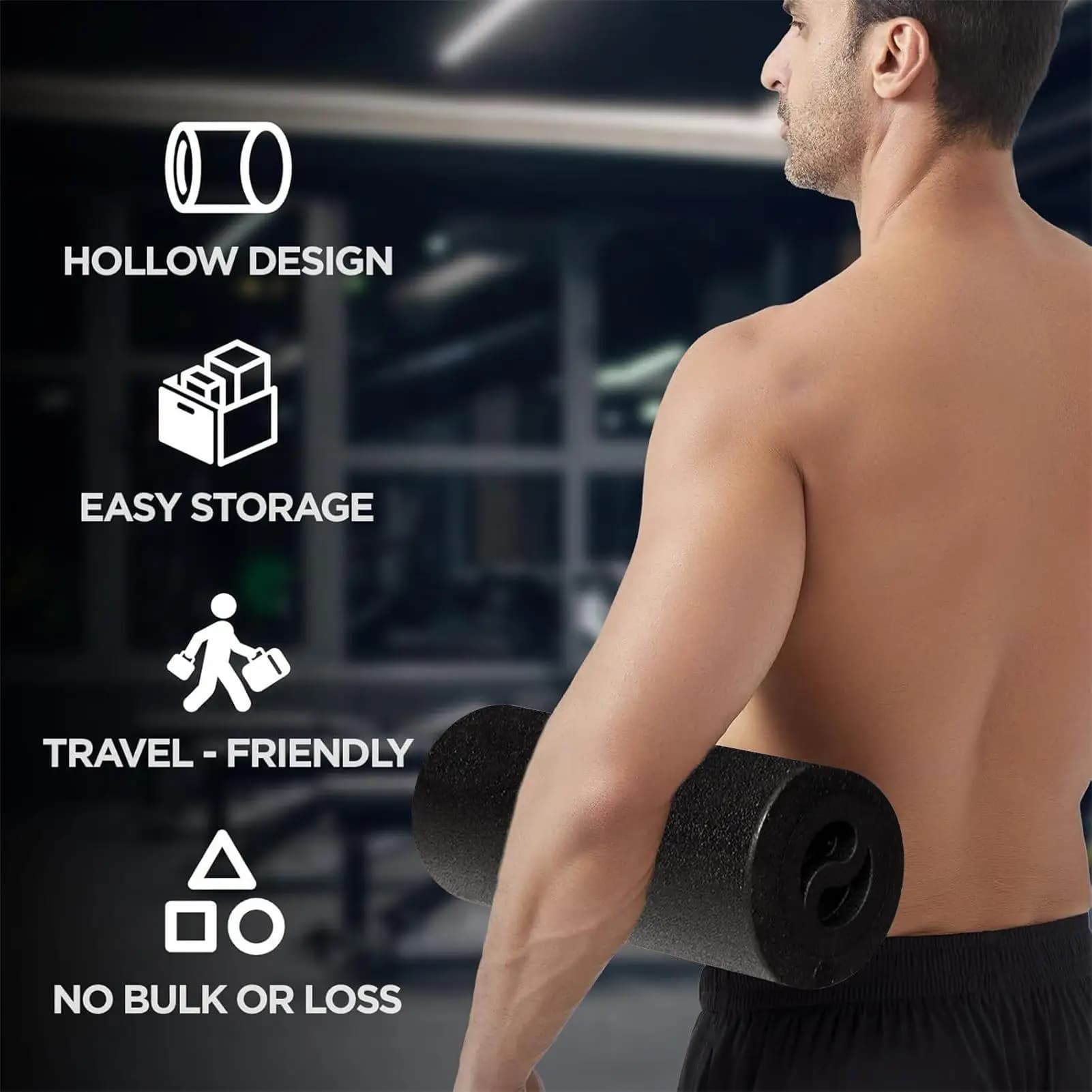 Massage Foam Roller Kit With Back Exercise Foam Roller Portable Exercise Equipment Adult Training Shock Absorber