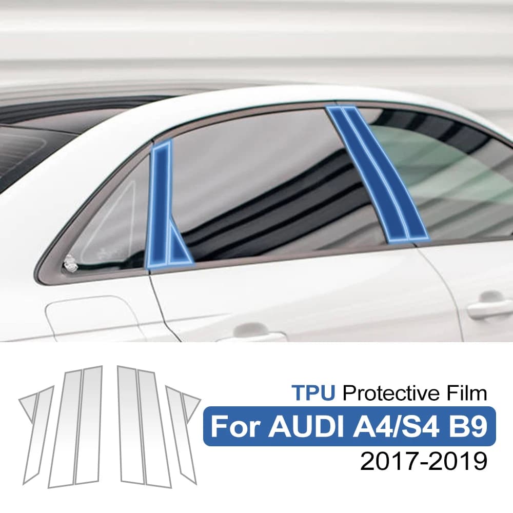 TPU Protective Film for Audi A4 S4 B9 2017-2019, B and C Mount Cover, Graffi Resistant and Impronte