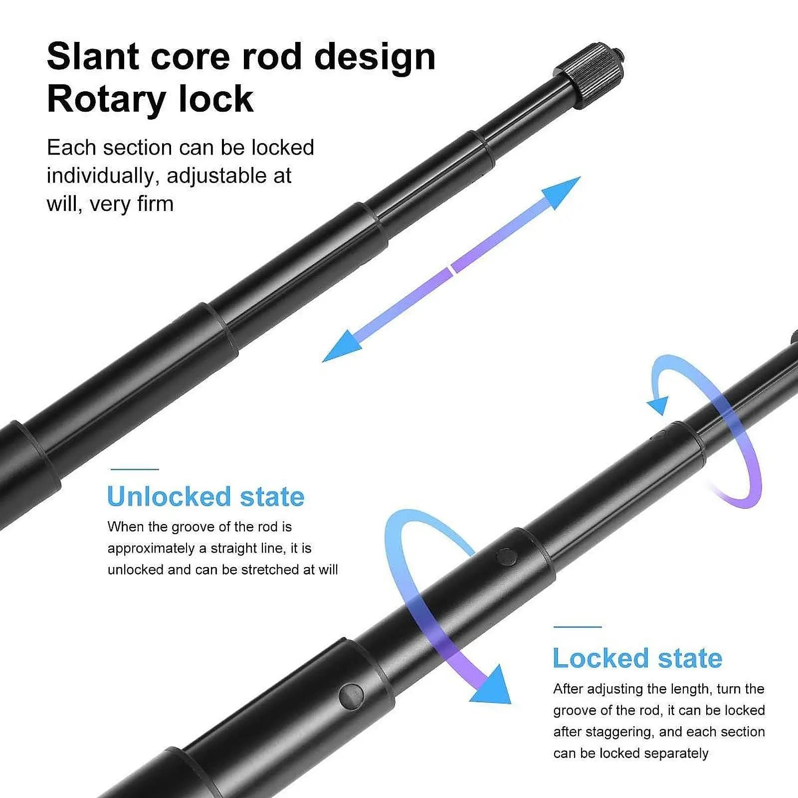 Supporto per fotocamera sportiva da cintura, monopiede portatile nero con attacco selfie stick e vite da 1/4” regolabile per camminata, sport e arrampicata