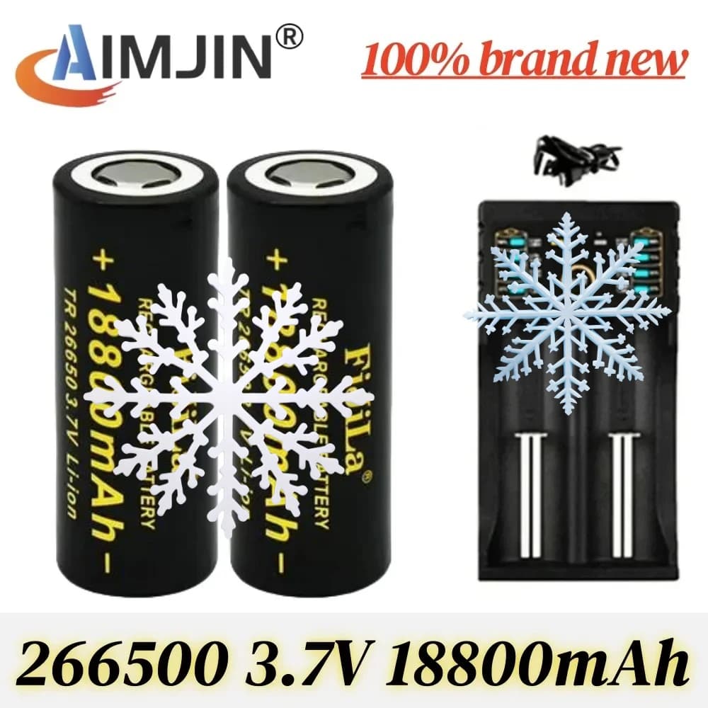 Batteria 26650 originale al 100% 18800mAh 3.7V 50A batteria ricaricabile agli ioni di litio per torcia LED 26650 + caricabatterie