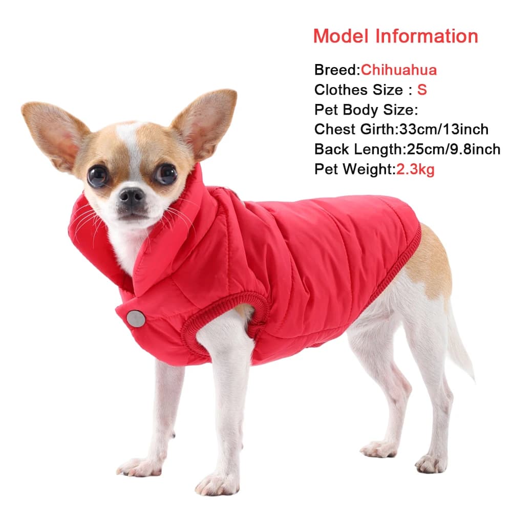 Cappotto Impermeabile per Cani, Abbigliamento Invernale in Pile per Cani Piccoli e Gatti, Giacca Spessa per Cuccioli, Gilet per Animali Domestici, Costume per Chihuahua Yorkshire, Tuta Intera