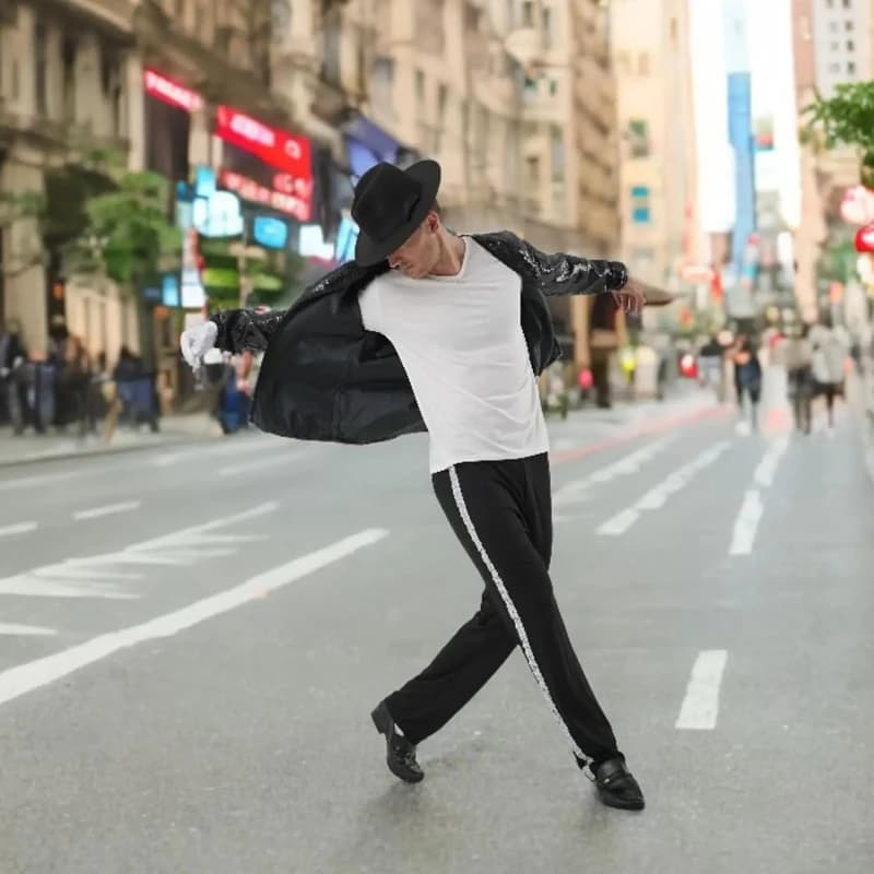 Professional 5-Piece Cosplay KPop Men's Halloween Costume T-shirt+Jacket+Pants+Gloves+Leggings 80s Hip Hop Stage Outfits