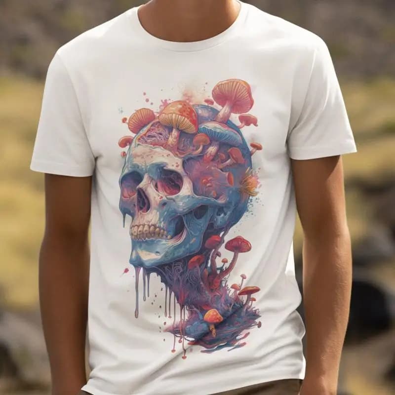 17 Maglietta scheletro Zombie Zombi Funghi infetti Funghi Funghi
