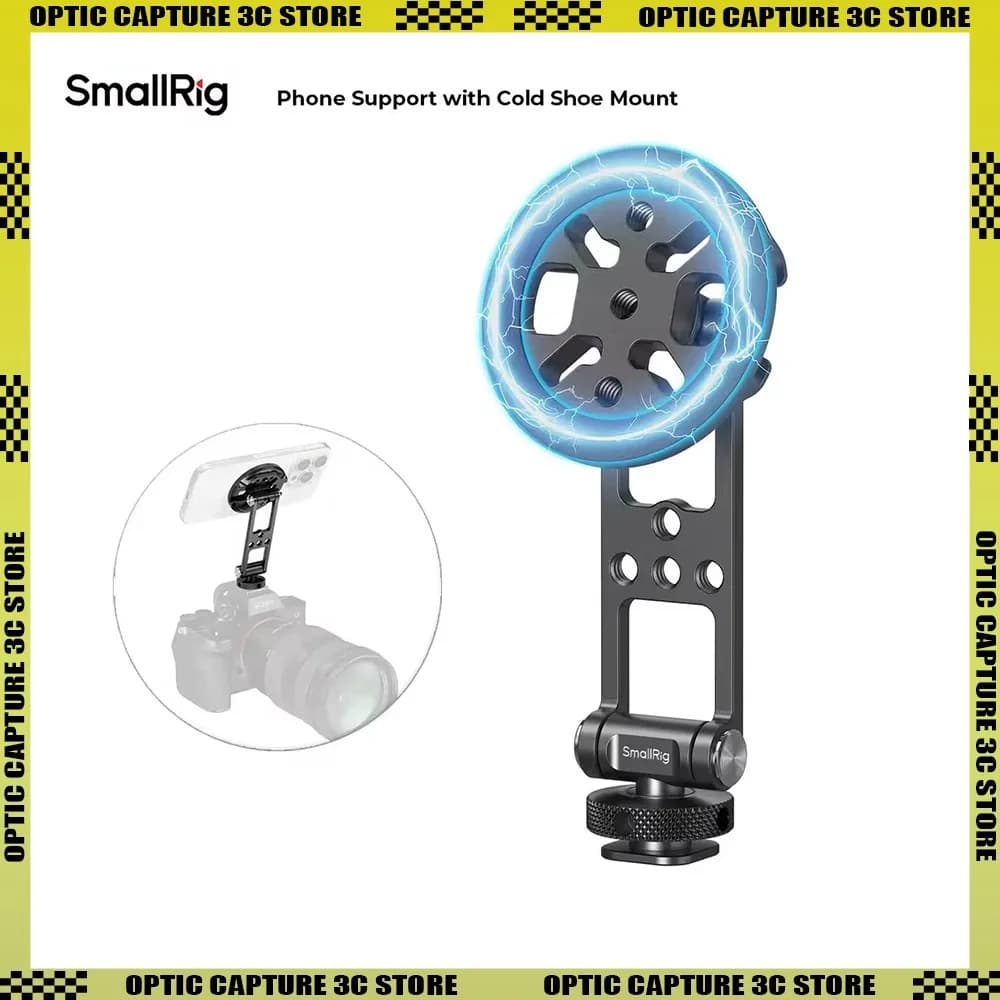 Supporto per telefono magnetico in metallo SmallRig con supporto per slitta fredda Adattatore per treppiede per telefono girevole regolabile per fotocamera iPhone 5156