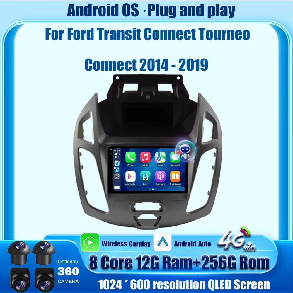 Android 16 Auto Carplay Per Ford Transit Connect Tourneo Connect 2014 2015 - 2019 Autoradio Lettore Video Multimediale GPS DSP 7''
