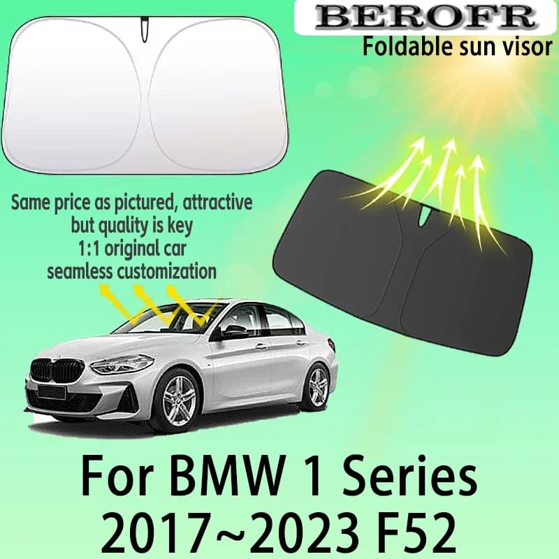 For BMW 1 Series F52 2017~2023 Car Front Windshield Sunshade Fold Shade UV Shade Solar Sun Shade Privacy Curtain Car Accessories