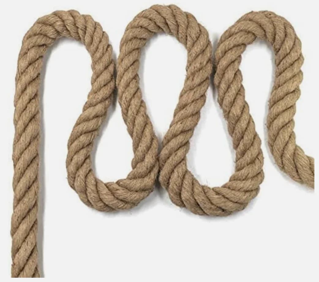 Corda di Juta Naturale 40mm 1-10M, Corda di Canapa Resistente per Artigianato, Giardinaggio, Decorazione Amache