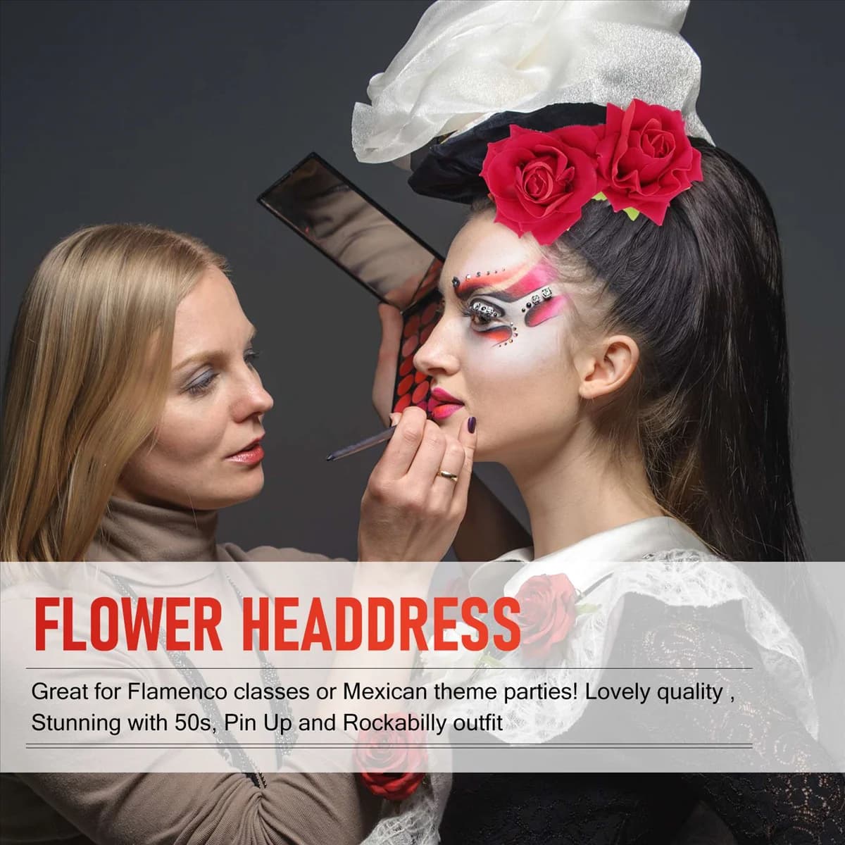 ABLK Rose Flower Hair Clip Slide Flamenco Dancer Pin Flower Brooch Lady Hair Styling Clip Hair Accessories