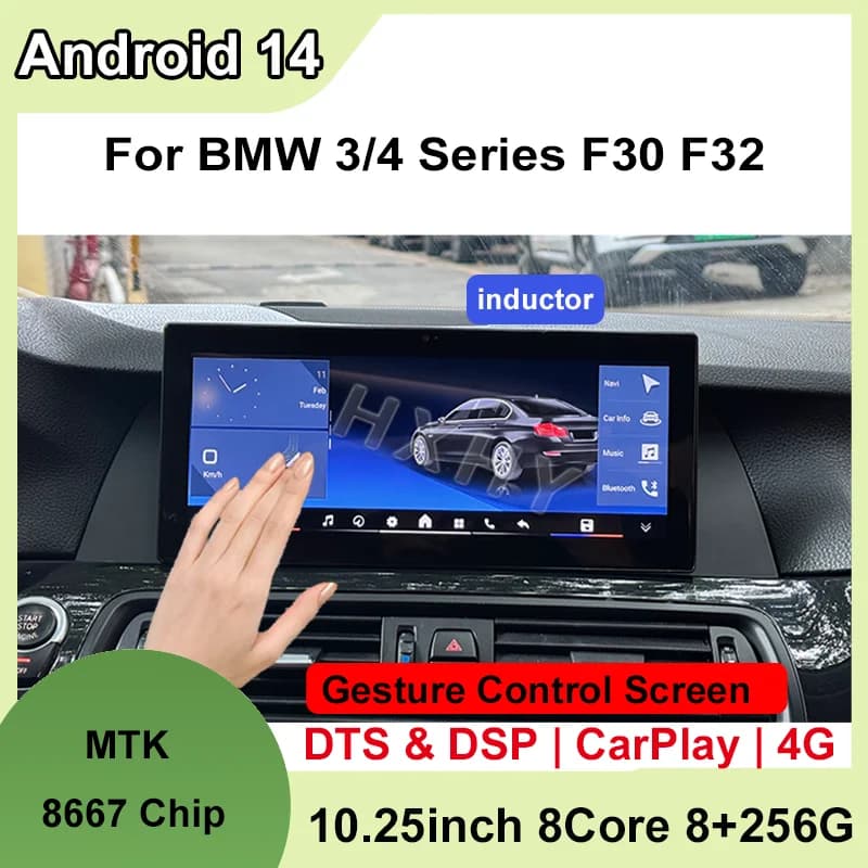 Nuovo Gesto Schermo di Controllo Android 14 8 + 256G Auto Carplay Lettore Dvd per Auto Radio Navigazione Multimediale Stereo Per BMW F30 F31 F34
