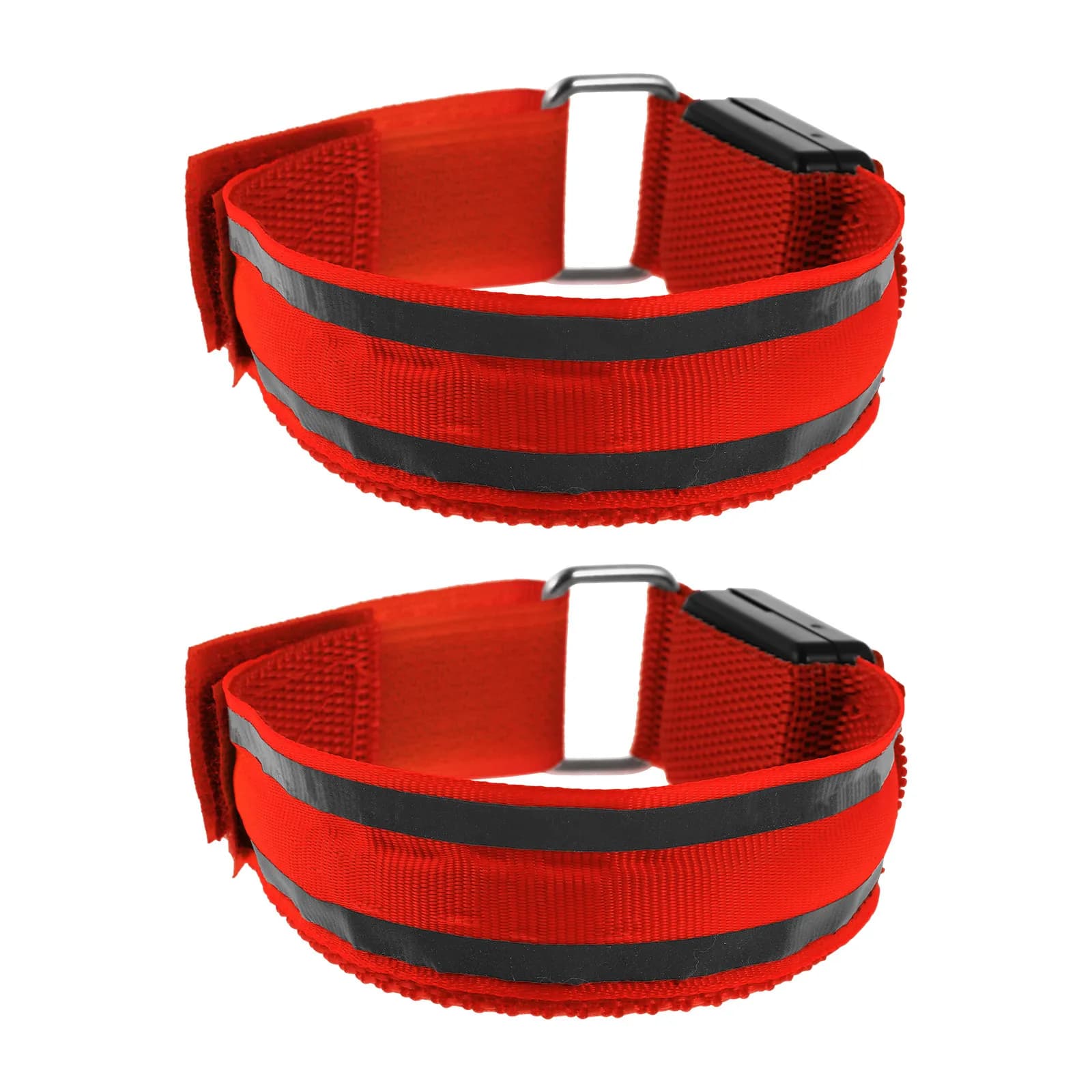 2 Pezzi Braccialetto Luminoso LED, Comodo Bracciale Riflettente per Corsa Notturna, Luce di Sicurezza Lampeggiante per Sport all'Aperto