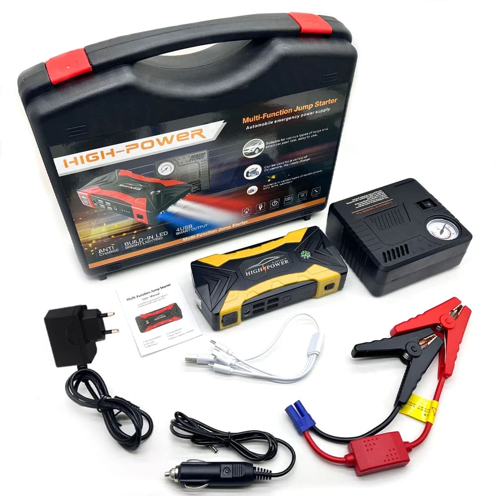 99800mAh 20000mAh Auto Salto di Avviamento 3000A Dispositivo di Avviamento Accumulatori E Caricabatterie di Potere Portatile Batteria Avviamento Lanciatore Per Auto Booster Articoli