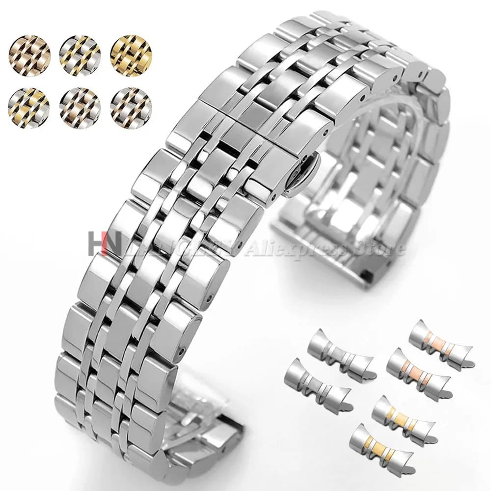 Cinturino in acciaio inossidabile massiccio 18mm 20mm 22mm cinturino di ricambio universale per smartwatch 16mm 19mm 21mm cinturini da uomo d'affari