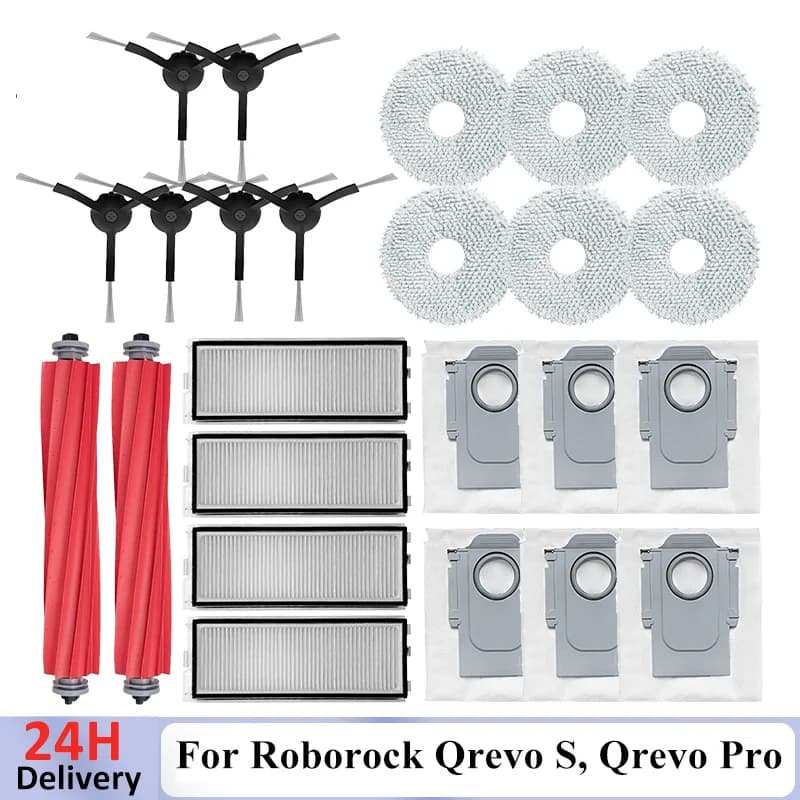 Per Roborock Qrevo S Qrevo Pro Qrevo MaxV Robot Parti di Vuoto Rullo Principale Spazzola Laterale Filtro Hepa Mop Pad Panno Sacchetto di Polvere Accessorio