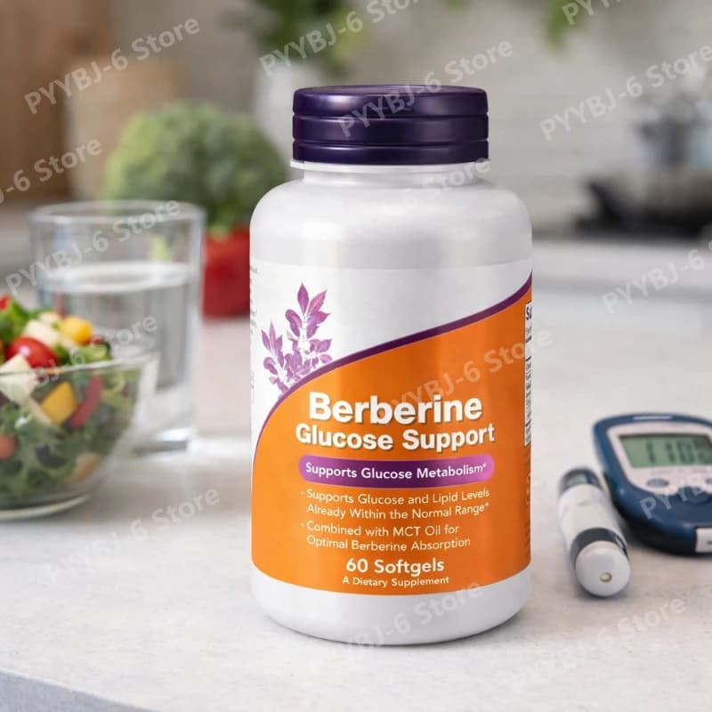 Berberin supplement with MCT Oil Supports Sana Metabolic Function, Immunite System and Energy, Non GMO, 60 Adult Softgel