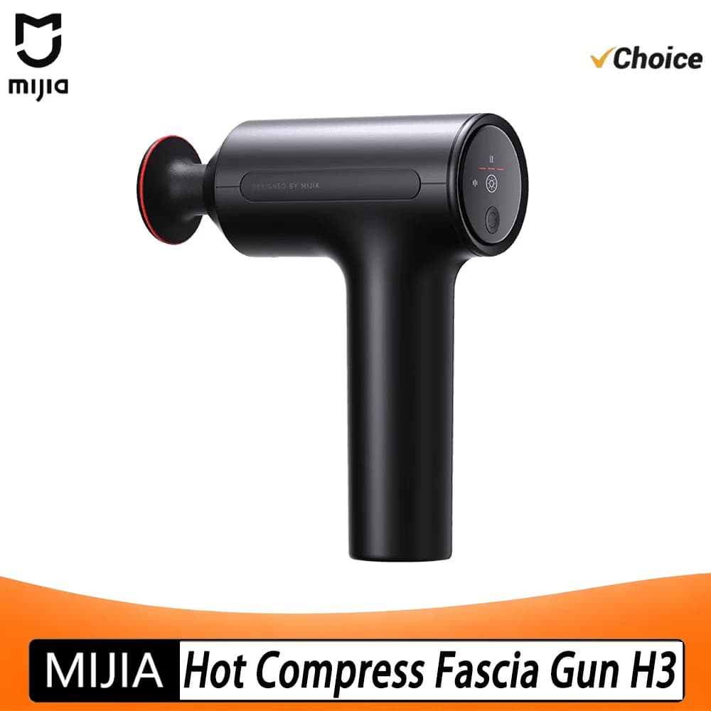 2026 MIJIA Hot Compress Fascia Gun H3 Portable Muscle Massage Gun 25kg Thrust Brushless Motor 4 Massage Heads to Relax