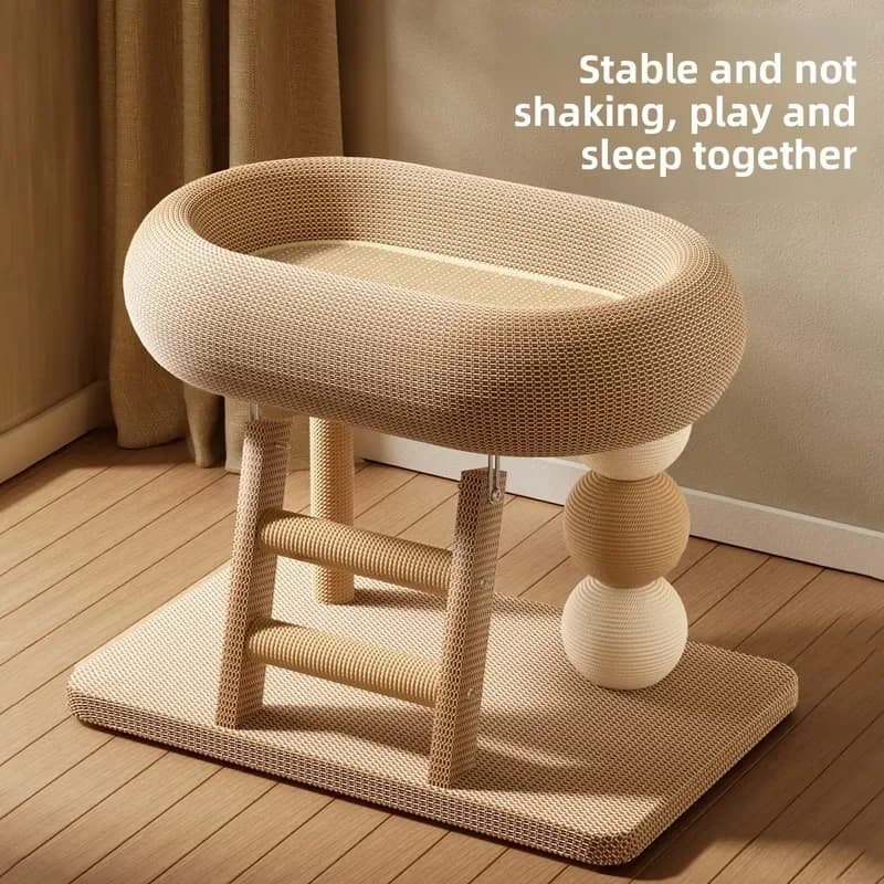 for Cat Tree Stair Climbing Rack Combination Toy Scratch Ball Nest Play Sleep Integrated Scratch-resistant Trees and