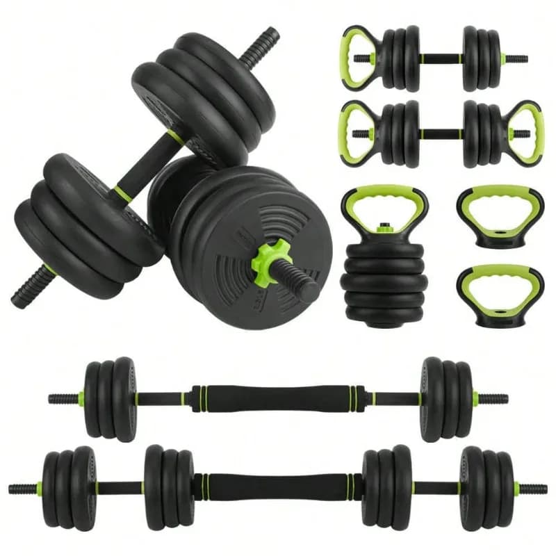 Large Fitness Equipment 4 In 1 Adjustable Dumbbell Set, 44/66/88 LBS Free Weight Set Used As Dumbbell, Barbell, Kettlebell And Push-Up, Home Gym Fitness Workout Equipment For Men And Women, Black