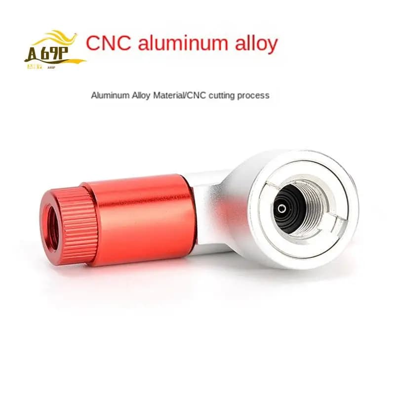 A69P-CO2 Pompa da bicicletta per bicicletta Tipo in lega di alluminio Gonfiatore Testa della pompa da ciclismo Mini pompa da bici Valvola Schrader compatibile