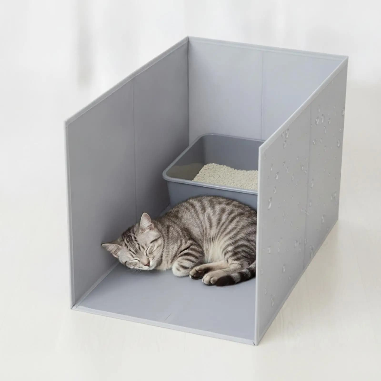 Cat Litter Box Enclosure with Mat Wipe-Pet-Safe Supply Secure for Small Areas