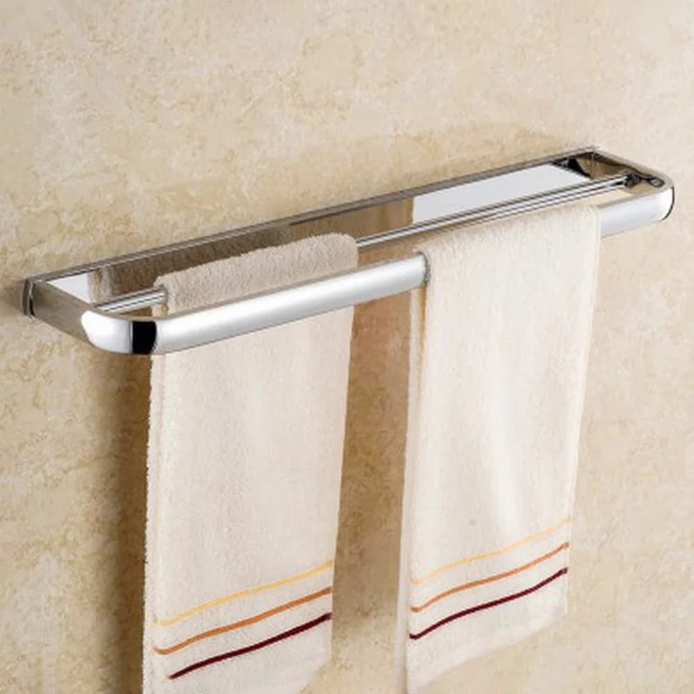 Accessorio per il bagno con portasciugamani doppio portasciugamani da bagno in ottone cromato lucido a parete mba832