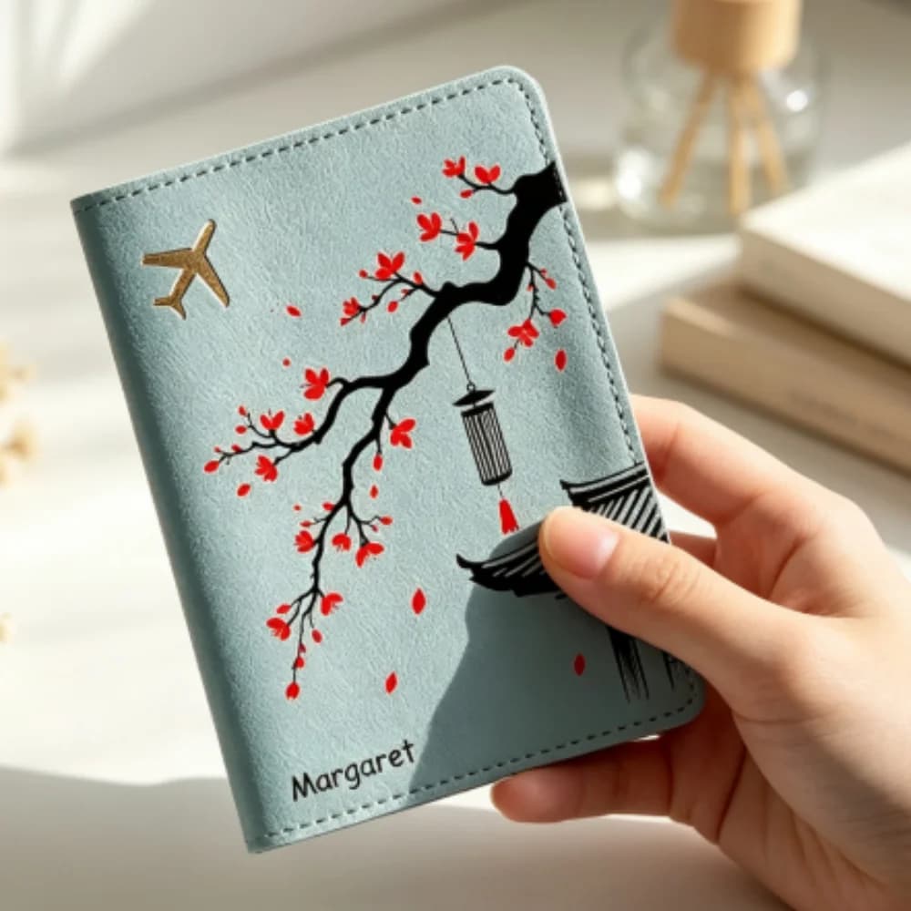 Premium Customized Floral Passport Holder, Multi-purpose Travel Passport & Card Case With Personalized Customization Option