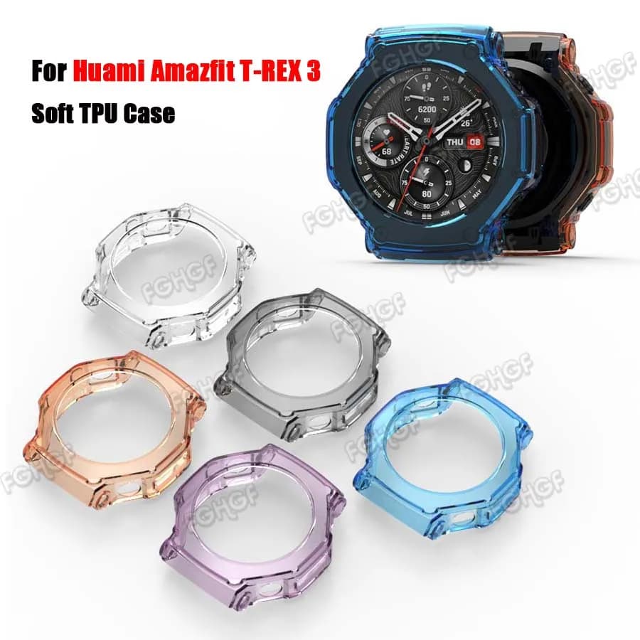 Protective Cover for Amazfit T-REX 3 Soft Bumper TPU Shell Frame for Huami Amazfit T Rex 3 Smart Watch Protection Accessory