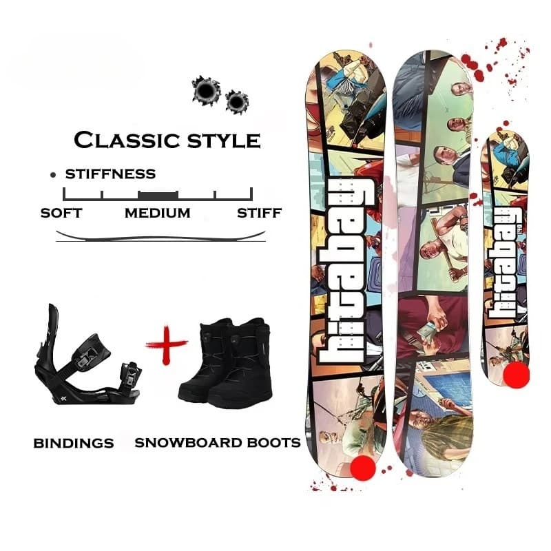 Snowboard Snowboard all'ingrosso nero con rilegatura