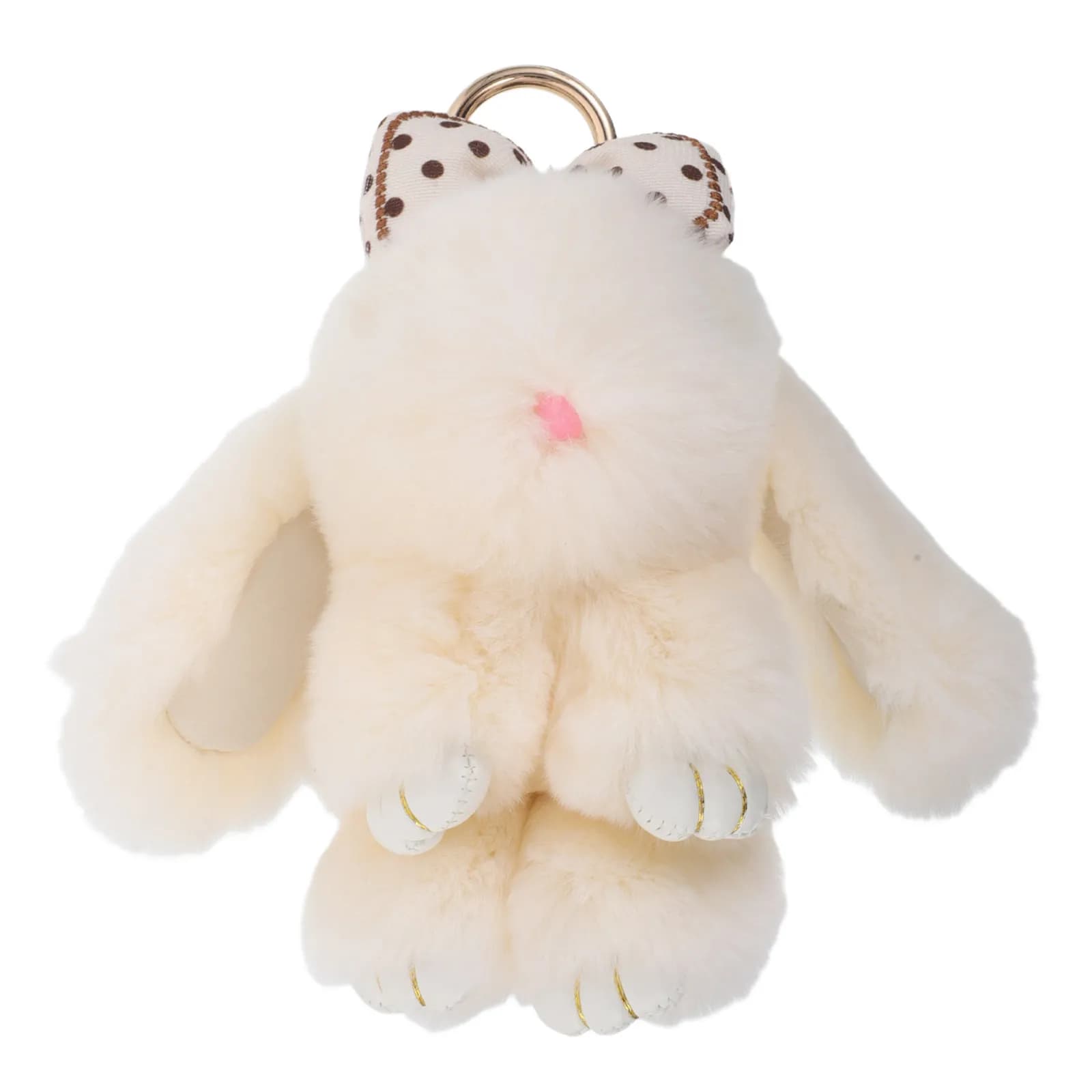 Portachiavi Morbido a Forma di Coniglio con Fiocco, Elegante Ciondolo per Borsa, Accessorio per Chiavi dell'Auto, Decorazione Carina per Donna