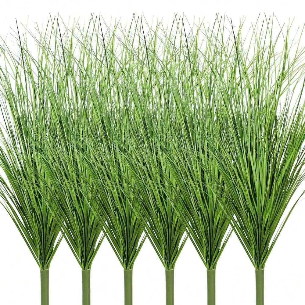 Piante Artificiali 6 Pezzi 25.5 Pollici, Erba Finta Alta a Forma di Cipolla, Piante Finte, Arbusti e Cespugli Artificiali per Giardino, Portico, Finestra