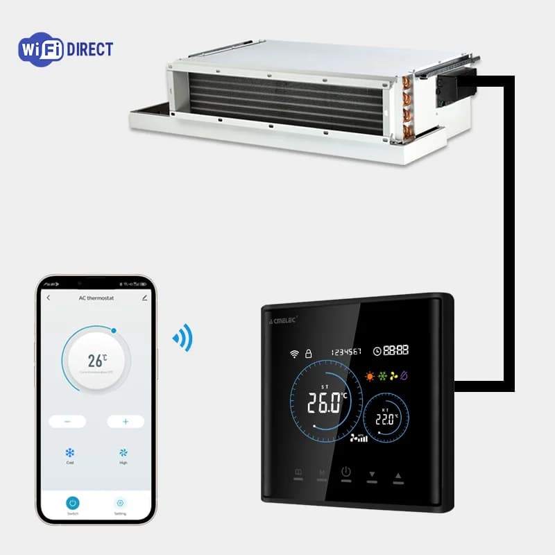 Smart Fan Coil Thermostat HVAC WiFi Digital Room Thermostat Modbus Controller for Fan Coil Unit
