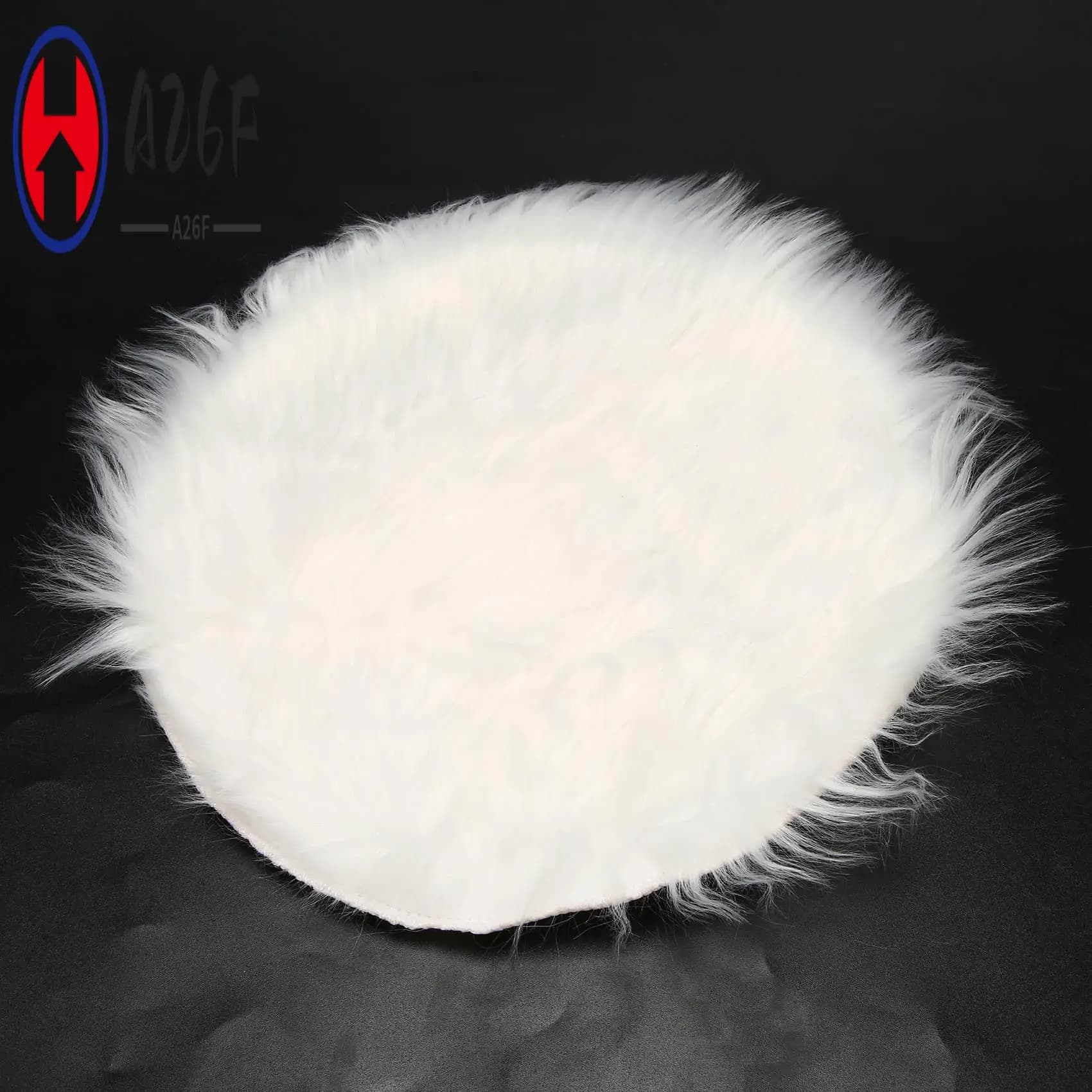 A26F-Tappeto in faux sheep wool 30 x 30 cm Soft long fur Decorative carpet Cushion Chair Sofa Mat